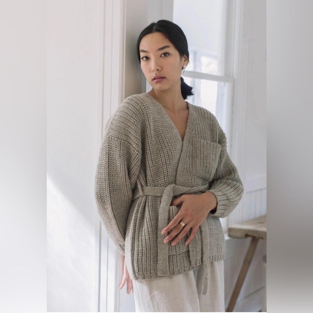 First Rite Sweater Coat in Fog - size M